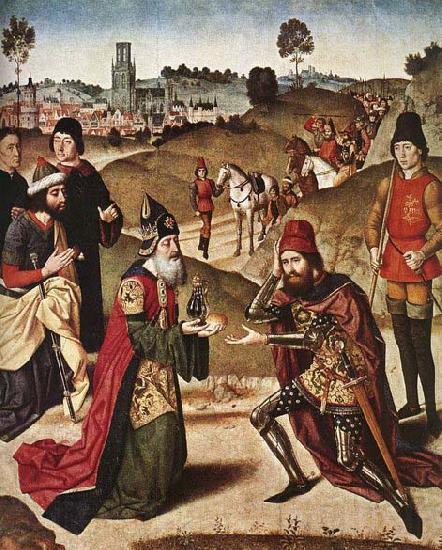 Dieric Bouts The Meeting of Abraham and Melchizedek Norge oil painting art